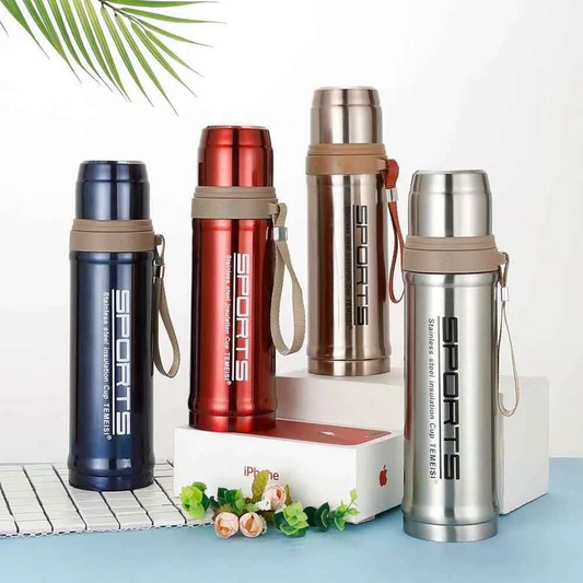 SPORTS VACUUM FLASK 750ML STAINLESS STEEL WATER BOTTLE