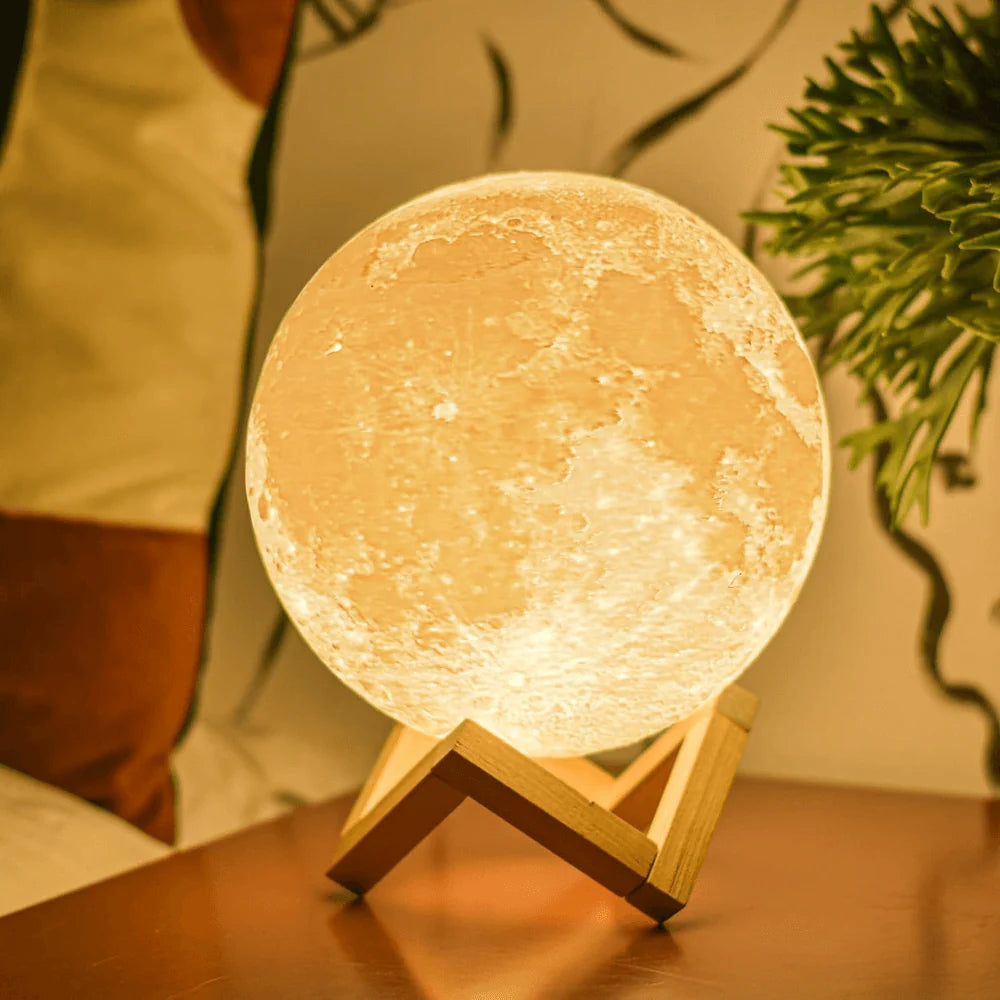 3D Moon Lamp 7Colour15 Cm Changeable Sensor For Bedroom Touch Moonlight Lamp